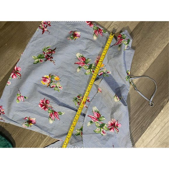 Urban Outfitters Lumiere NWT Floral Striped One Shoulder Blouse, Size Large - Picture 7 of 11